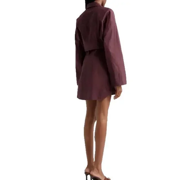 NEW, STAUD CINDY DRESS MERLOT in Merlot SIZE M #MD1427 - Picture 3 of 10